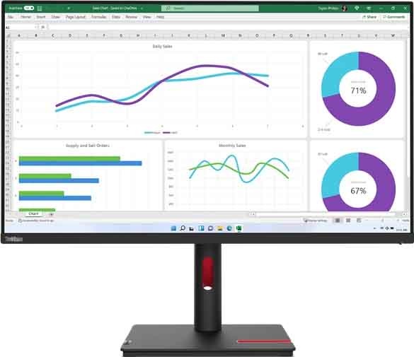 Монитор Lenovo ThinkVision T32h-30 31.5" (2560x1440), 16:9, IPS, 350 кд/м2, 1000:1, 4 мс, 60 Гц, по горизонтали: 178°, по вертикали: 178°, подключение: DisplayPort, HDMI, USB, USB Type-C, черный 63D3GAT1EU 63D3GAT1EU