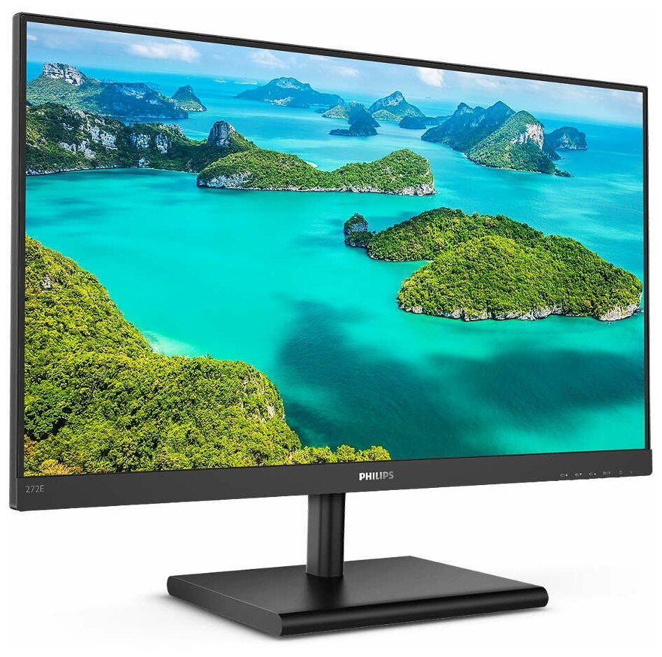 Монитор Philips 27" 1920x1080 75 Гц IPS W-LED 16:9 1ms(GtG) NTSC 86 %  sRGB 101 %  VGA DP HDMI 20M:1 1000:1 178/178 300cd Speakers 2*3W Tilt Black 272E1SA/01 272E1SA/01
