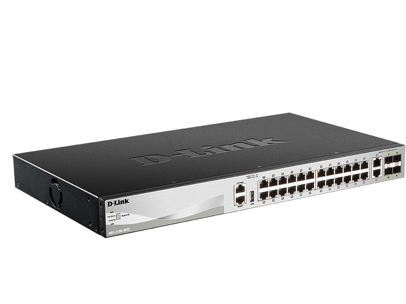 Коммутатор D-Link L3 Managed Switch with 24 10/100/1000Base-T ports and 2 10GBase-T ports and 4 10GBase-X SFP+ ports DGS-3130-30TS/A2A DGS-3130-30TS/A2A