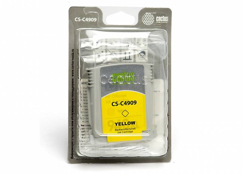 Картридж Cactus струйный CS-C4909 №940 желтый для HP DJ Pro 8000/8500 (30мл) CS-C4909 CS-C4909