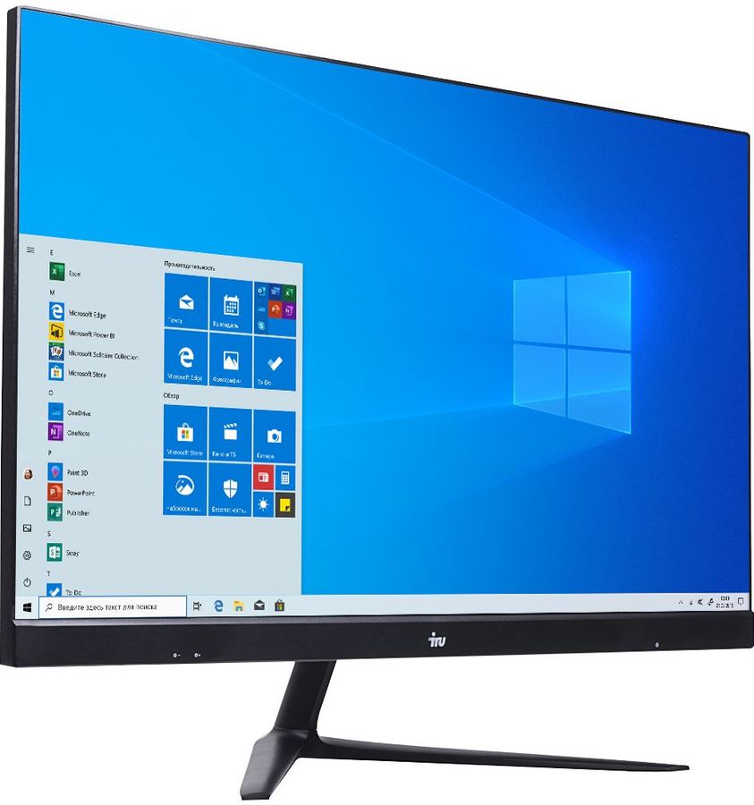 Моноблок iRU Office P2310CL 23.8" Full HD Cel G5905 (3.5) 4Gb SSD120Gb UHDG 610 Windows 10 Home Single Language 64 GbitEth WiFi BT 120W Cam черный 1920x1080 1628132 1628132