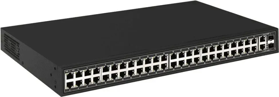 Коммутатор Osnovo SW-64822(700W) PoE  Fast Ethernet на 48 x RJ45 + 2 x GE Combo uplink портов. Порты: 4 x FE (10/100Base-T) с PoE (до 60W, A+B) + 44 x FE (10/100Base-T) с PoE (до 30W), 2 x GE Combo Uplink (RJ45 + SFP) SW-64822(700W) SW-64822(700W)