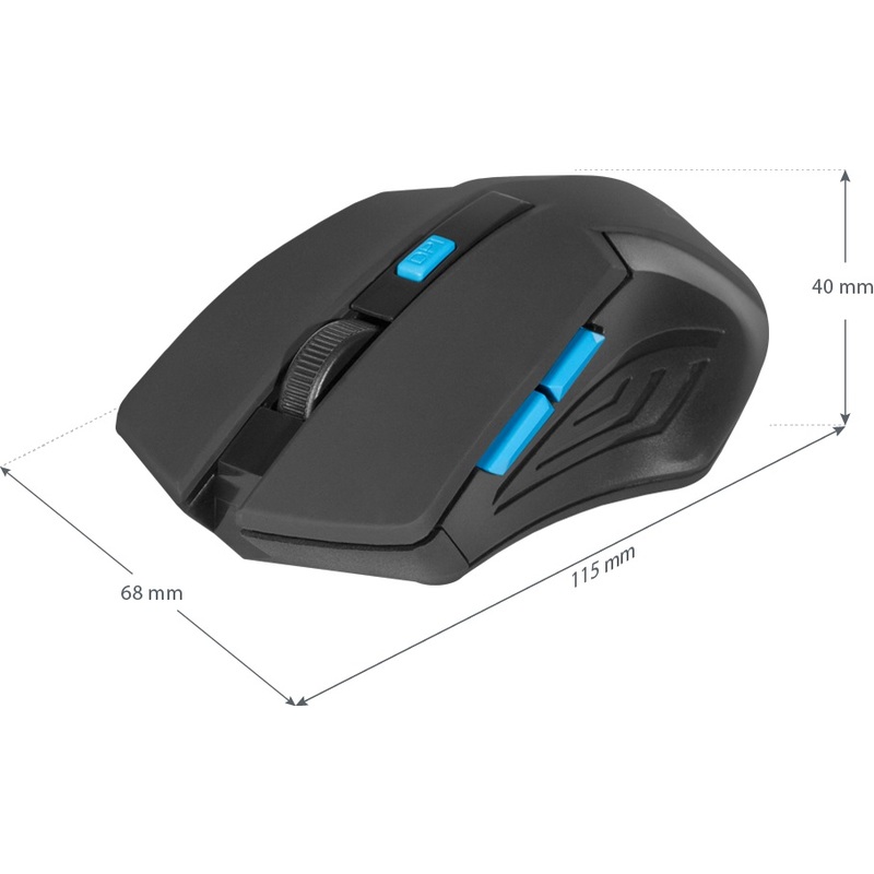Мышь Defender Accura MM-275 беспроводная оптическая, черно-синий,6 кнопок, 800-1600 dpi  52275 52275 #4