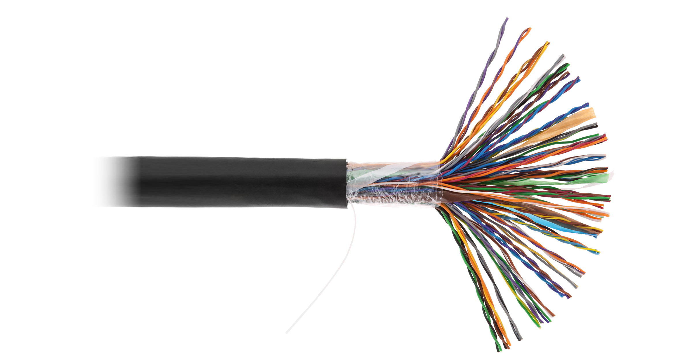 Кабель витая пара NETLAN U/UTP 50 пар, Кат.5 (Класс D), 100МГц, одножильный, BC (чистая медь), внешний, PE до -40C, черный, 3 EC-UU050-5-PE-BK-3 EC-UU050-5-PE-BK-3