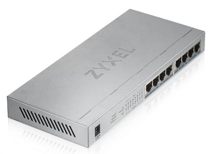 Коммутатор Zyxel GS1008HP Switch PoE +, 8xGE PoE +, tabletop, metal, silent, budget PoE 60 W GS1008HP-EU0101F GS1008HP-EU0101F