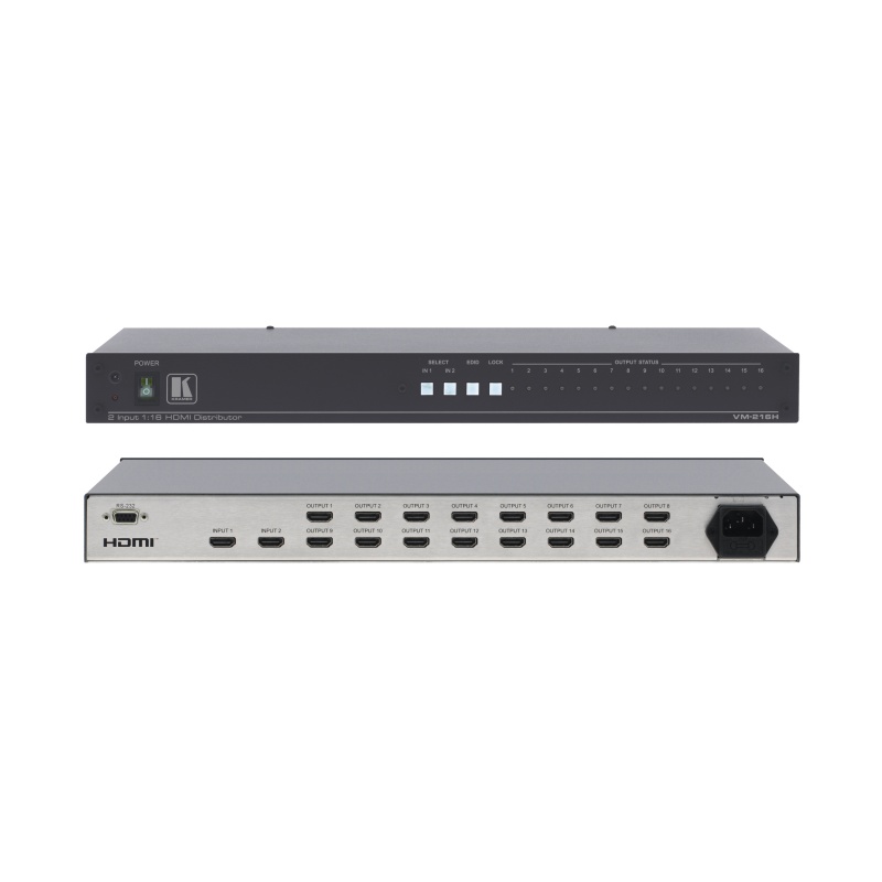 Усилитель-распределитель Kramer Electronics VM-216H 19" Rack 1:16 HDMI с коммутатором 2х1 11-70752020 11-70752020