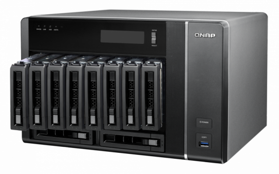 Сетевой RAID-накопитель QNAP 10 отсеков для HDD, ECC-память. Intel Xeon E3-1200 v3 3,4 ГГц TS-EC1080 Pro TS-EC1080 Pro