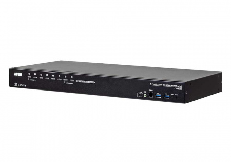 KVM-переключатель ATEN KVM+Audio+USB 3,1 Gen1, 1> 8 блоков/портов/port USB, компл,шнур,:HDMI;USB;AUDIO 2х1,8м,, (макс,разр,4096x2160/3840x2160 60Hz 4:2:0;консоль упр,- USB;+ 2 порт, HUB USB 3,1 Gen1) CS18208-AT-G CS18208-AT-G