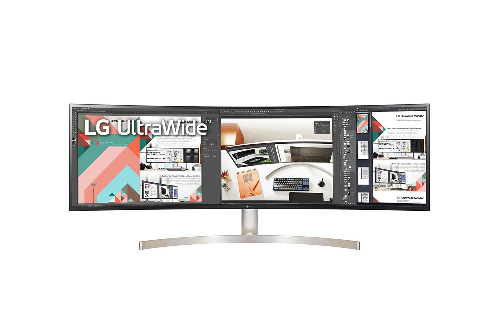 Монитор LG 49" IPS LED изогнутый 5120x1440, 5ms, 430cd/m2, Mega DCR, 178°/178°, 2*HDMI, USB-hub, USB-C, DP, MM, HAS, Pivot, Tilt, HDR10, VESA, Black-White-Gold 49WL95C-WE 49WL95C-WE #4