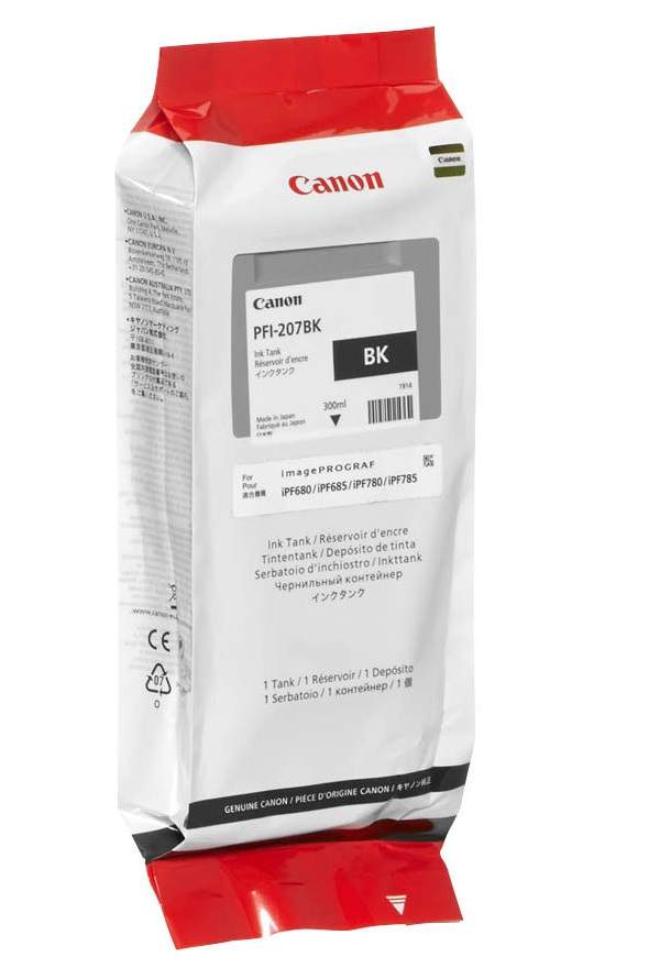 Картридж Canon PFI-207 BK (black), 300 мл(PFI-207 BK) PFI-207 BK