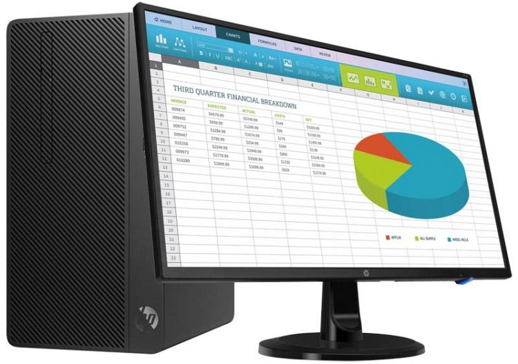 Компьютер HP 290 G2 MT Intel Core i3 8100(3.6Ghz)/4096Mb/1000Gb/DVDrw/war 1y/DOS + HP Monitor N246v, (Repl 3EC05ES) 4YV34ES 4YV34ES