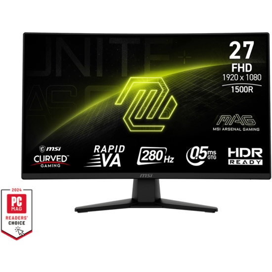 Монитор MSI MAG 274CXF 27" 16:9 FHD(1920x1080) VA Curve 1500R,1ms(MPRT),3000:1,100M:1,300nit,178/178,2xHDMI 2.0,1xDP 1.2, Tilt,VESA,280HZ,Black,1y war-ty 9S6-3CE31T-012 9S6-3CE31T-012