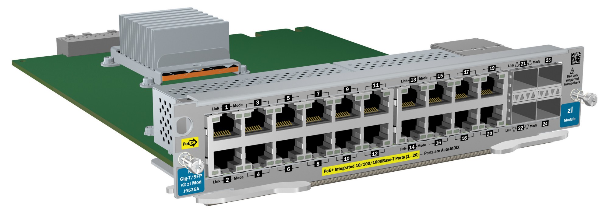Модуль HPE 20p GT PoE+/2p SFP+ v2 zl Module J9536A J9536A