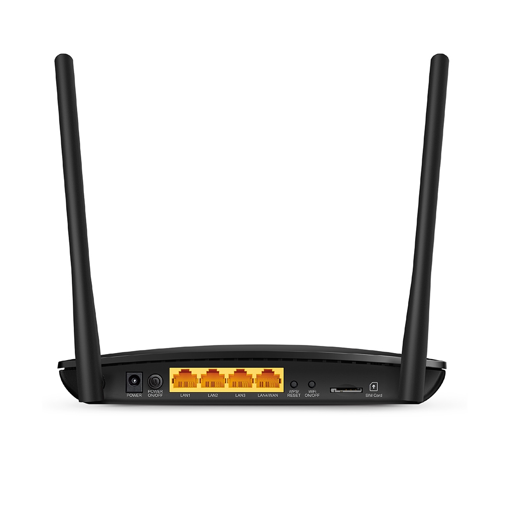 Маршрутизатор TP-Link 4G LTE, 300n, встроенный 4G/3G-модем, 3*LAN+1*LAN/WAN, 802.11b/g/n TL-MR6400 TL-MR6400