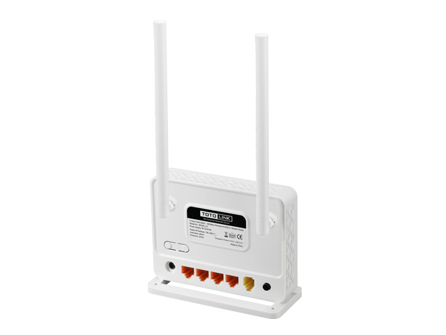 Маршрутизатор TOTOLINK 300 Мбит/с беспроводной N с модемом ADSL2/2+. 4*RJ45 FE LAN Port + 1*RJ11 FE WAN Port, 1* RST/WPS button, 2*5dBi fixed antennas, PSU  9V0.8A, VLAN,IPV6,WPS,TR-069,IGMP Proxy,UPnP,SNMP, QoS ND300 ND300