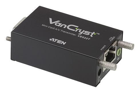 Удлинитель ATEN VGA/SVGA+AUDIO, 150 м., 1xUTP Cat5e, HD-DB15+MINI JACK, M+F>F, со шнурами VGA 0.35м/AUDIO 0.4м VE022-AT-G VE022-AT-G