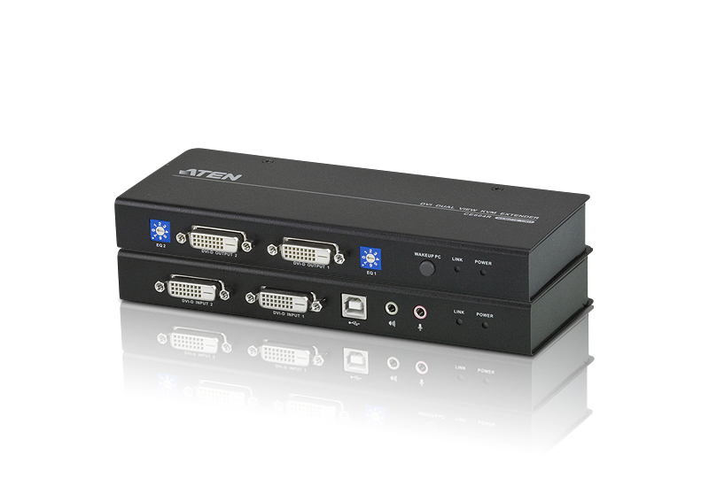 Удлинитель ATEN KVM USB, 2xDVI Single Link+KBD&MOUSE USB+AUDIO+RS232, 60 м., 2xUTP Cat5e, с KVM-шнуром CE604-AT-G CE604-AT-G