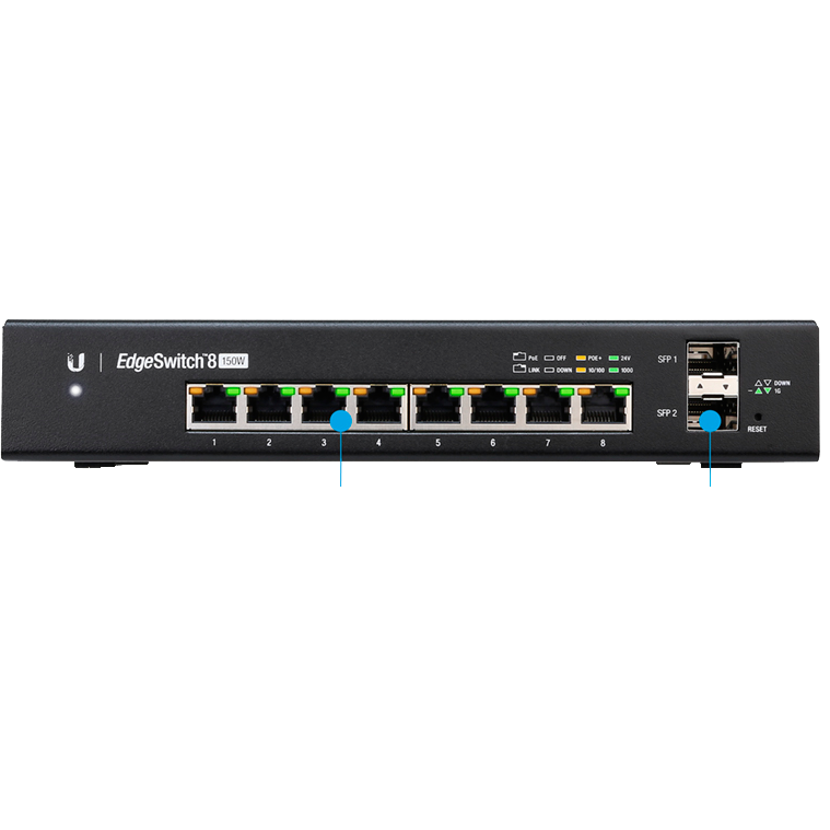 Коммутатор Ubiquiti EdgeSwitch 8-150W ES-8-150W-EU ES-8-150W-EU