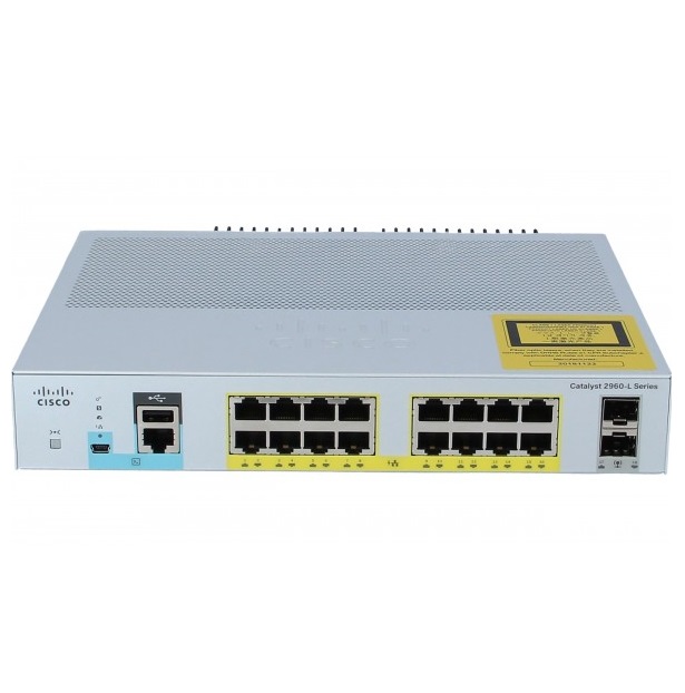 Коммутатор Cisco Catalyst 2960L 16 port GigE with PoE, 2 x 1G SFP, LAN Lite WS-C2960L-16PS-LL WS-C2960L-16PS-LL