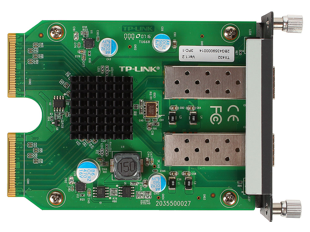 Модуль TP-Link 10-гигабитный 2-портовый SFP + модуль, дополнительный модуль для T3700G-28TQ TX-432 TX-432