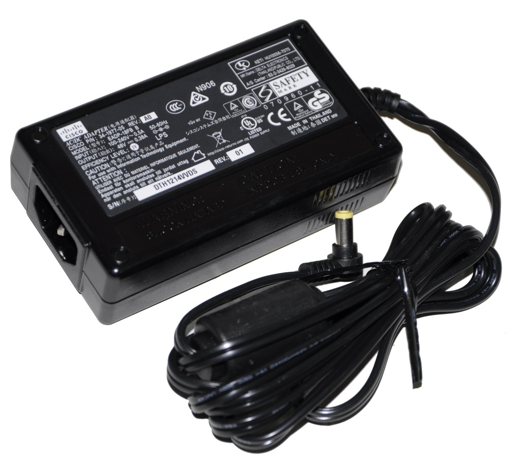 Блок Питания Cisco CP-PWR-CUBE-3 (Delta) EADP-18FB B Input 100-240V 50/60Hz 0.5A Output 48V/0.38A 18Wt For Cisco Phone 7940 7942 7945 7960 7961 7962 7(EADP-18FB) EADP-18FB