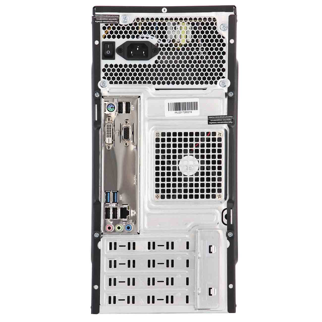 Персональный компьютер iRU Corp 315 MT i5 10400F (2.9) 8Gb 1Tb 7.2k SSD240Gb GTX1650 4Gb Free DOS GbitEth 400W черный 1609578 1609578