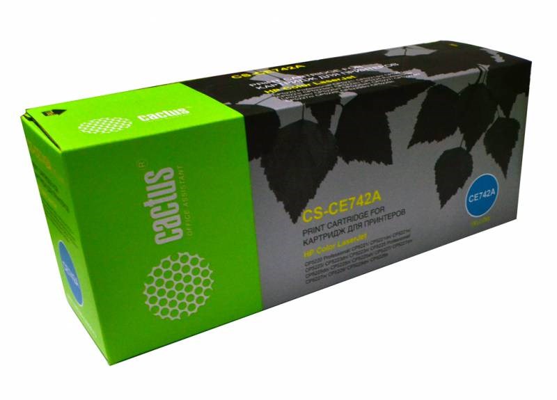 Тонер-картридж Cactus CS-CE742AR желтый для HP CLJ Pro CP5220/CP522 (7300стр.) CS-CE742AR CS-CE742AR
