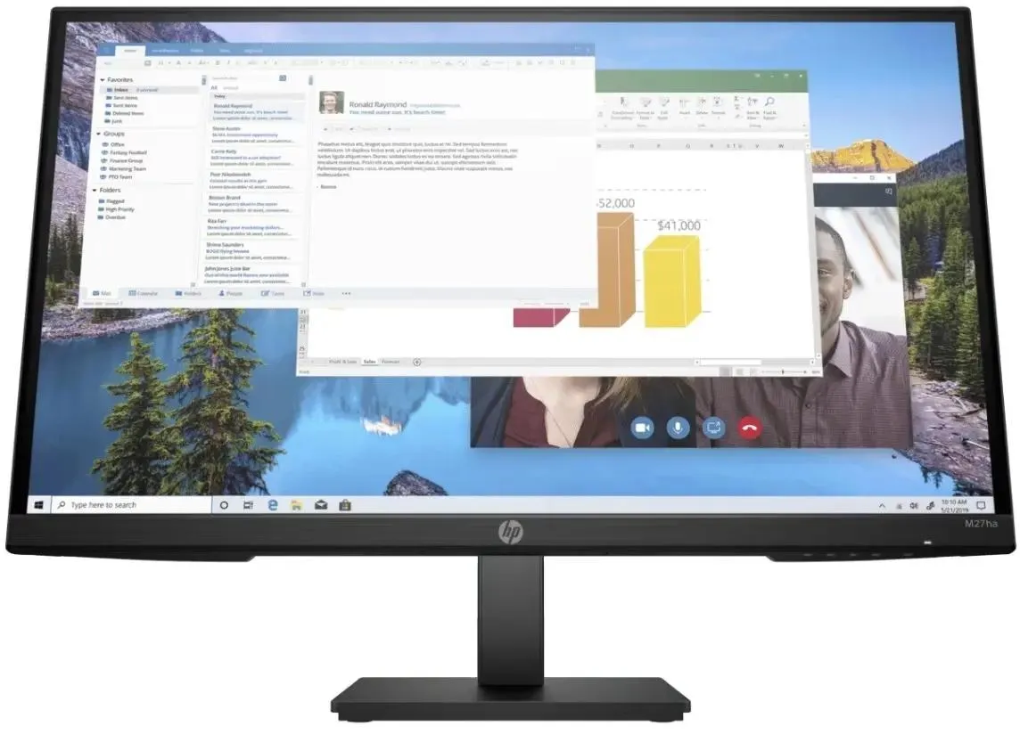 Монитор HP M27ha 27" черный IPS 16:9 HDMI M/M матовая HAS Piv 1000:1 250cd 178гр/178гр 1920x1080 60Hz VGA DP FHD 5.22кг 35M57AA 35M57AA