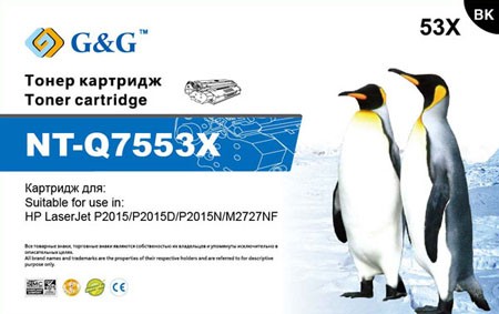 Тонер-картридж G&G для HP LaserJet P2015 M2727 (7000стр) NT-Q7553X NT-Q7553X