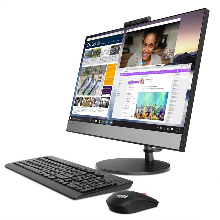 Моноблок Lenovo V530-24ICB 23.8" Full HD i7 8700T (2.4)/8Gb/1Tb 5.4k/UHDG 630/DVDRW/CR/noOS/GbitEth/WiFi/BT/90W/клавиатура/мышь/Cam/черный 1920x1080  10UW003RRU 10UW003RRU