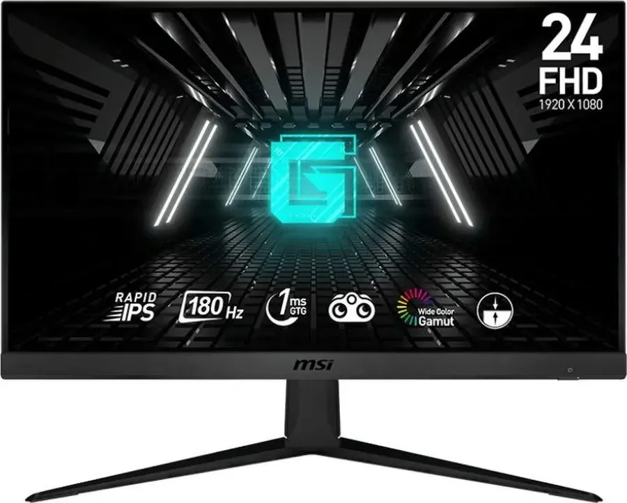 Монитор MSI G2412F 24'' 16:9 1920х1080(FHD) IPS, nonGLARE, 180 Hz, 300 cd/m2, H178°/V178°, 1000:1, 100M:1, 16.7M, 1ms, 2xHDMI, DP, Tilt, 1Y, Black 9S6-3BB91T-006 9S6-3BB91T-006