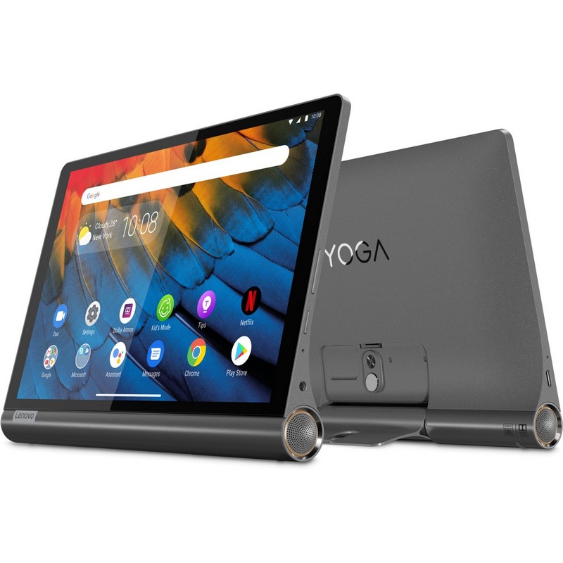 Планшетный компьютер Lenovo Yoga Smart Tab YT-X705X Snapdragon 439 2.0 8C/RAM3Gb/ROM32Gb 10.1" IPS 1920x1200/3G/4G/Android 9.0/темно-серый/8Mpix/5Mpix/BT/GPS/WiFi/Touch/microSD 128Gb/7000mAh/10hr ZA540002RU ZA540002RU