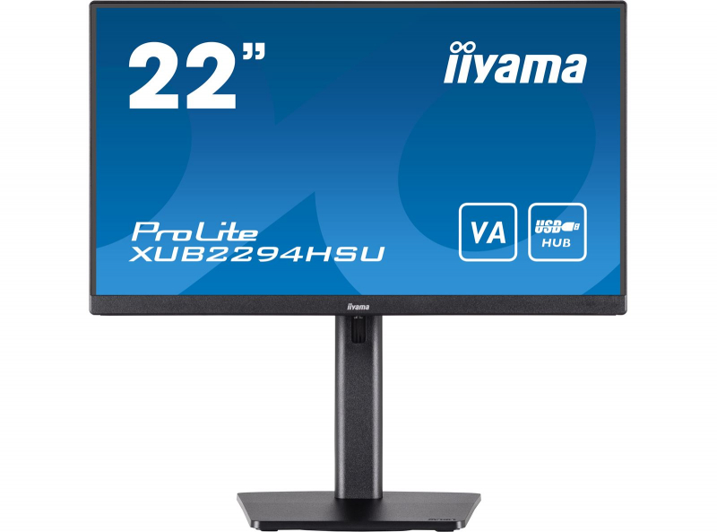 Монитор IIYAMA 21.5" ProLite черный VA LED 1ms 16:9 HDMI M/M матовая HAS Piv 3000:1 250cd 178гр/178гр 1920x1080 VGA DP FHD USB 4.7кг XUB2294HSU-B2 XUB2294HSU-B2