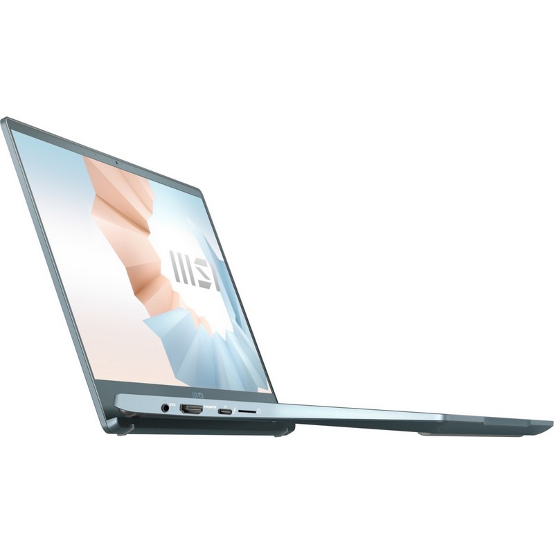 Ноутбук MSI Modern 14 B11SB-410RU 14"(1920x1080 (матовый) IPS)/Intel Core i7 1165G7(2.8Ghz)/16384Mb/512PCISSDGb/noDVD/Ext:nVidia GeForce MX450(2048Mb)/Cam/BT/WiFi/war 1y/1.3kg/Blue Stone/W10 9S7-14D212-410 9S7-14D212-410