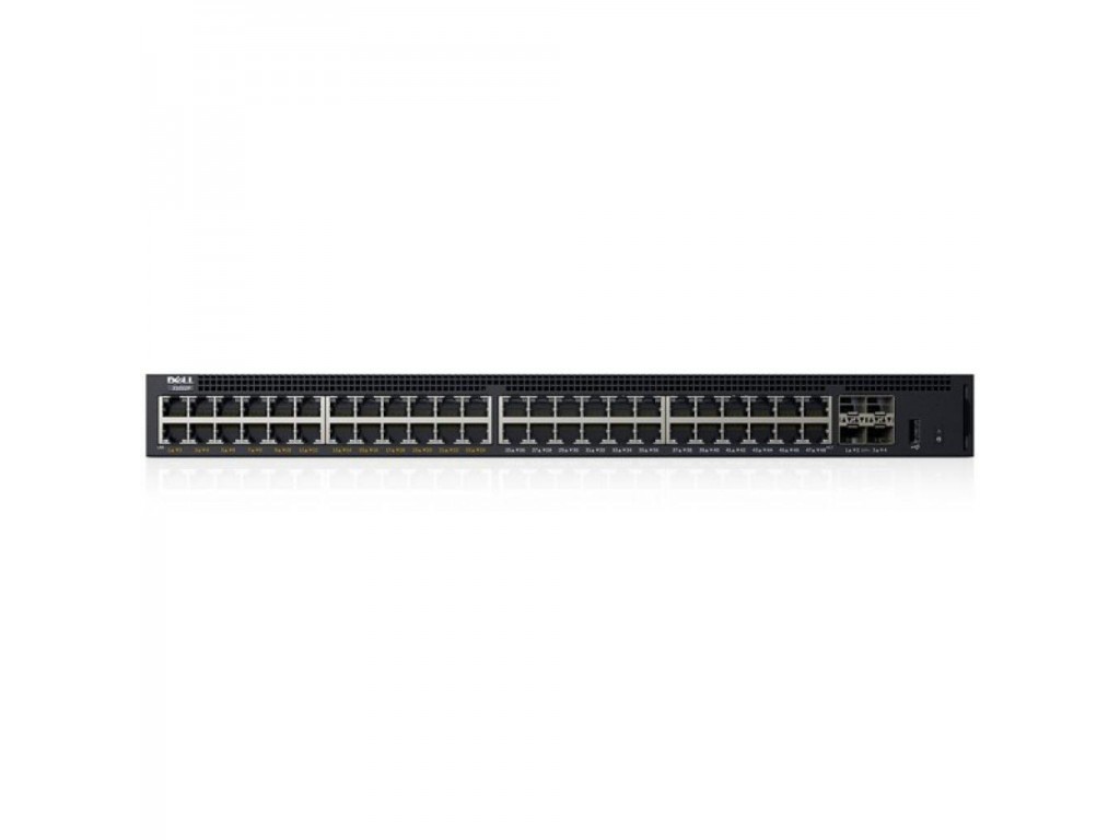 Коммутатор Dell EMC X1052 с веб-интерфейсом, 48 портов 1GbE и 4 порта 10GbE SFP+, 3YPSNBD (210-AEIO) X1052-AEIO-01 X1052-AEIO-01