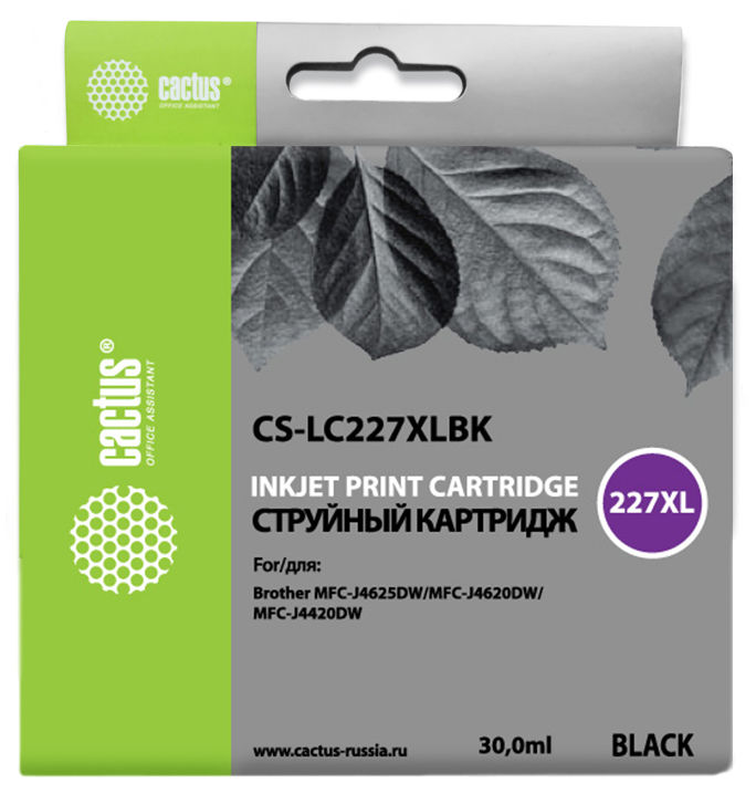 Картридж Cactus струйный CS-LC227XLBK черный для Brother DCP-J4120DW/MFC-J4420DW/J4620DW (1200стр.) CS-LC227XLBK CS-LC227XLBK