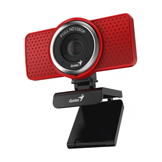 Веб-камера Genius ECam 8000 Red красная, 2Mp, FHD 1080p@30fps, угол обзора 90°, поворотная на 360°, универсальный держатель, USB2.0, кабель 1.5м 32200001401 32200001401