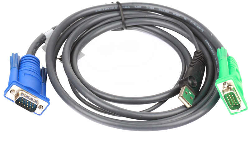 Кабель ATEN интерфейсный USB 1.8 м. Клавиатура+Мышь+Монитор <=> SPHD-15 2L-5202U 2L-5202U