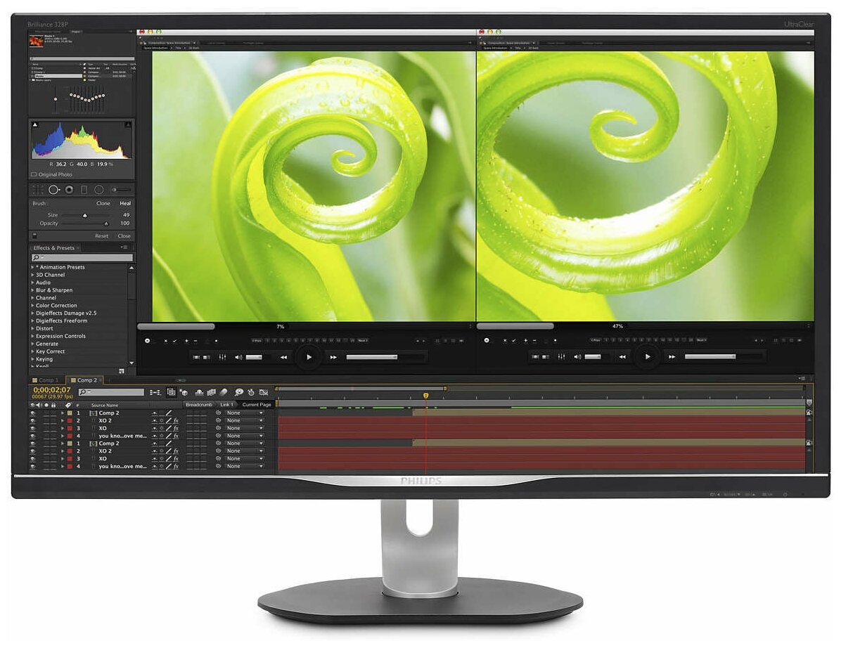 Монитор Philips 32" 328P6VJEB 3840x2160 60 Гц VA LED 16:9 4ms D-Sub DVI HDMI DP HDMI 4*USB3.0 50M:1 3000:1 178/178 300cd HAS Pivot Tilt Swivel Speakers Black 328P6VJEB/00 328P6VJEB/00 #3