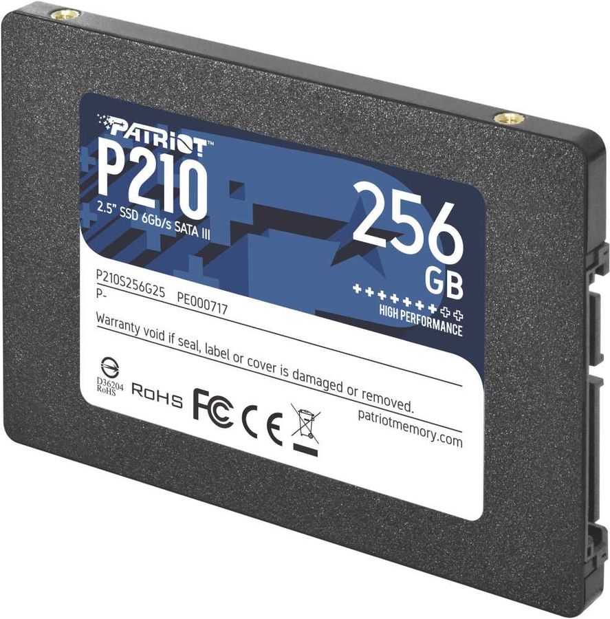 Твердотельный накопитель Patriot P210  256Gb SATA3, up to 500/400Mbs, 7mm P210S256G25 P210S256G25