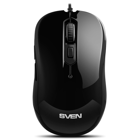 Мышь Sven RX-520S чёрная (бесшумн. клав, 5+1кл. 3200DPI, 1,5м, блист) SV-017637 SV-017637