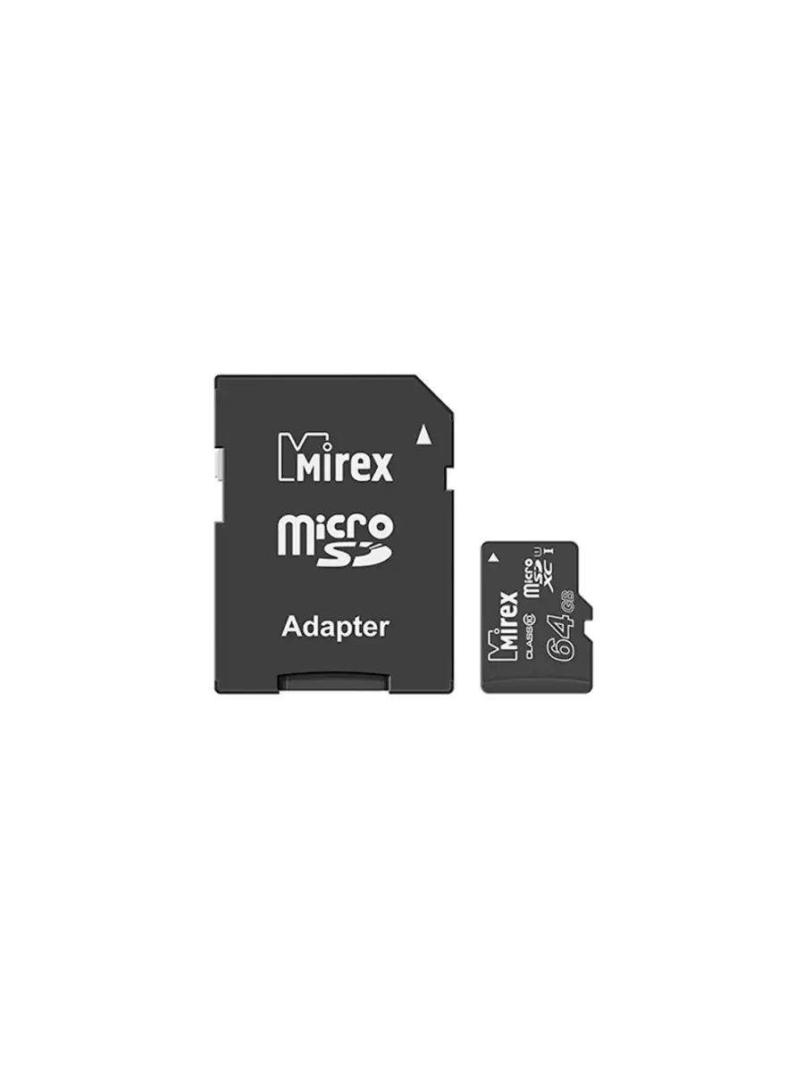 Карта памяти Mirex 13613-AD10SD64 64GB,microSDXC,Class 10,UHS-I,SD адаптер 13613-AD10SD64 13613-AD10SD64