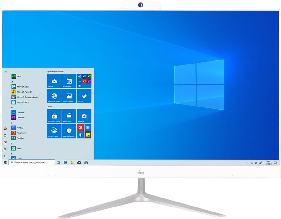 Моноблок iRU Office P2320P 23.8" Full HD Ryzen 5 PRO 2400GE (3.2) 16Gb 1Tb SSD240Gb RX Vega 11 Windows 10 Home Single Language 64 GbitEth WiFi BT 120W Cam белый 1920x1080 1561463 1561463