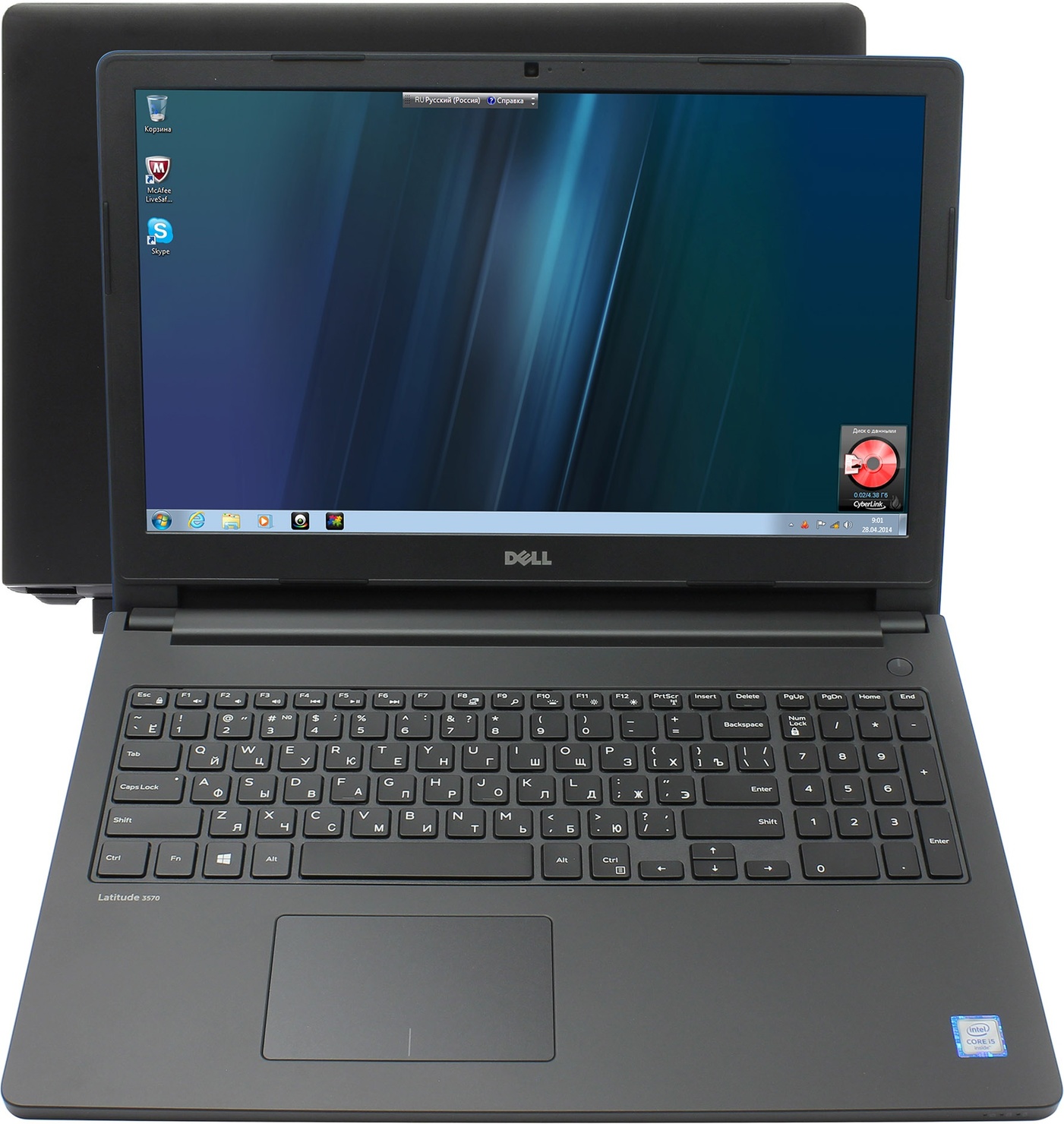 Ноутбук Dell Latitude 3570 Core i5-6200U 2.3GHz 15,6'' FHD IPS AG,Cam,8GB DDR3(1) 1TB 5.4krpm,NV.GF 920M (2GB),WiFi,BT,TPM,6C,2.5kg,1y,Win7Pro(64)+WIn10 Pro 3570-9545