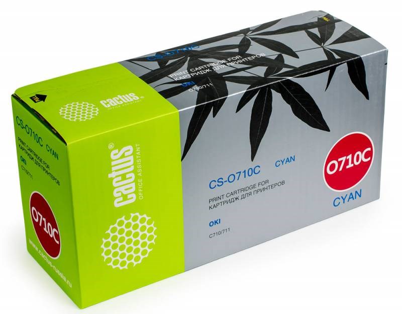 Тонер-картридж Cactus CS-O710C голубой для Oki C710/711 (11500стр.) CS-O710C CS-O710C