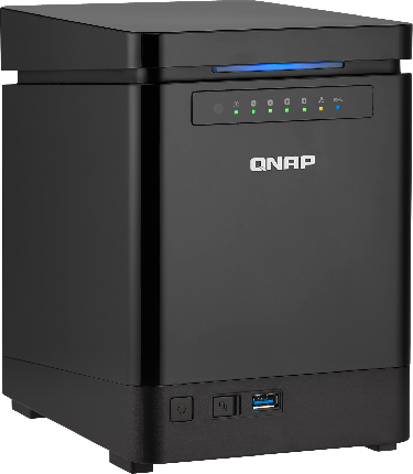 Сетевой RAID-накопитель QNAP 4 отсека для HDD, HDMI-порт. Четырехъядерный Intel Celeron J1900 2,0 ГГц, 2ГБ. TS-453mini-2G TS-453mini-2G