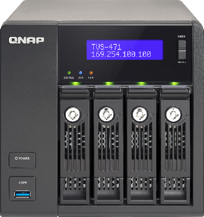 Сетевой RAID-накопитель QNAP Двухъядерный Intel G3250 3,2 ГГц, 4 ГБ. TVS-471-PT-4G TVS-471-PT-4G