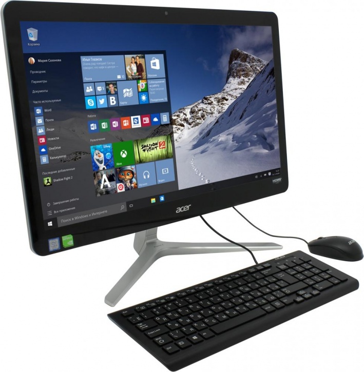 Моноблок Acer Aspire Z24-880 ( 23.8'' FHD 1920x1080/nonTOUCH/Intel Core i3-7100T 3.40GHz Dual/6GB/1TB/GMA HD/DVD-RW/WiFi/BT4.0/CR/KB+MOUSE/ W10H/1Y/SILVER)(DQ.B8VER.009) DQ.B8VER.009