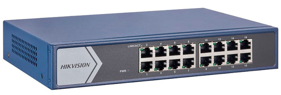 PoE коммутатор Hikvision DS-3E1516-EI L2, Смарт-управляемый,16 1000M RJ45-порт, визуализированная топология управления DS-3E1516-EI DS-3E1516-EI