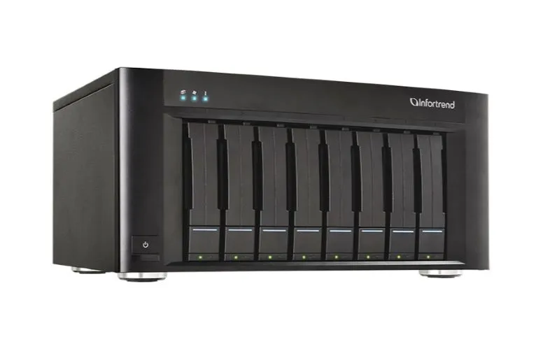 СХД Infortrend EonStor GSe Pro 200 8bay desktop Intel D1517 1.6 GHz 4C CPU,2x4GB,2x10GbE SFP+,2x1GbE,2xUSB 3.1 Gen2,2xUSB 3.0, 2x host board slot(s), 1xPSU and 8xdrive trays (Gse  GSEP208T000D-8U32 GSEP208T000D-8U32